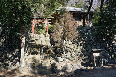 宇芸神社の長い階段と鳥居